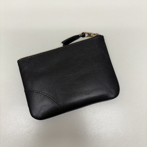 Comme des Garcons Small Classic Leather Zip-Up Pouch - Black - Picture 2 of 6